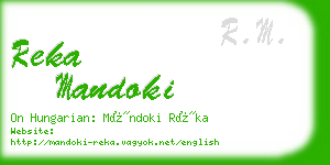 reka mandoki business card